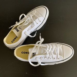 White Platform Converse (low)